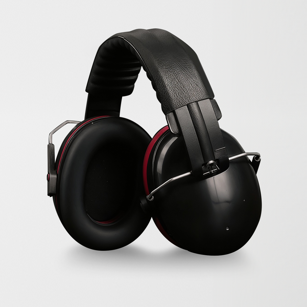 Hearing protection earmuffs with padded cups and adjustable headband