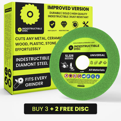 Indestructible Disc glass cutting disc in its retail box, green 4 inch disc for angle grinders