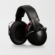 Hearing protection earmuffs with padded cups and adjustable headband