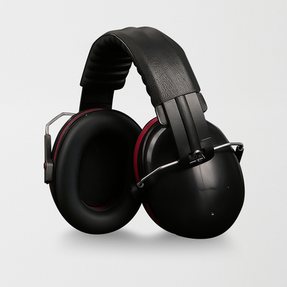 Hearing protection earmuffs with padded cups and adjustable headband