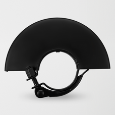 Angle grinder guard with quick-lock clamp, black steel cover
