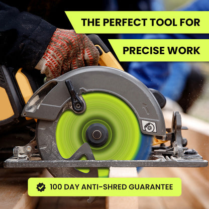 blue tile cutting disc mounted on a saw for precise work