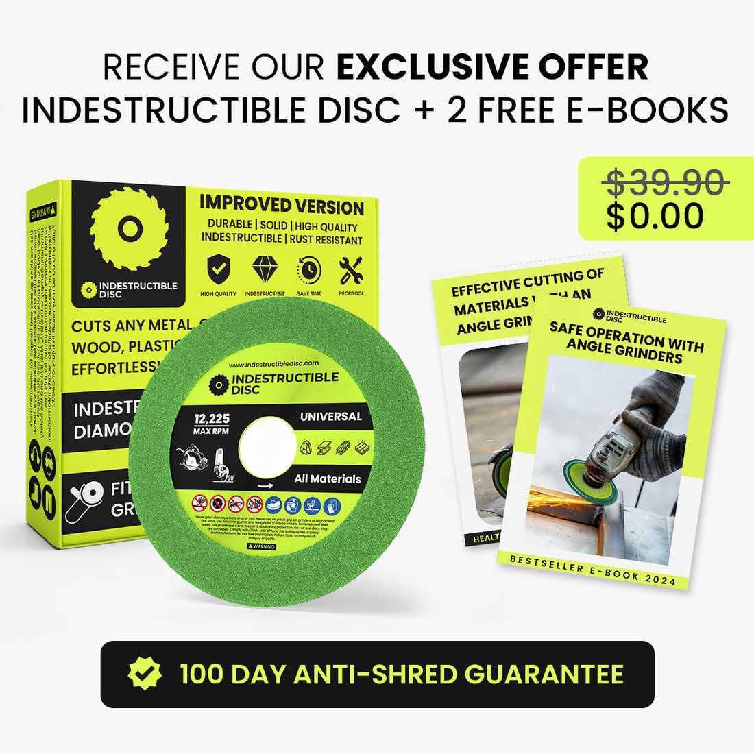 Indestructible Disc offer with retail box and two free e-books