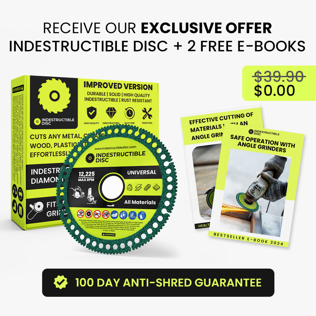 Indestructible Disc 2.0 offer with retail box and two free e-books